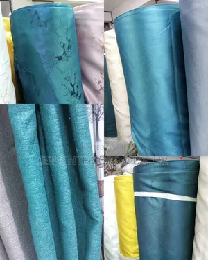 Turquoise Blue/Green Curtains With Plain Sheers