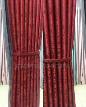 Maroon Detailed Curtains and Sheers in Theme