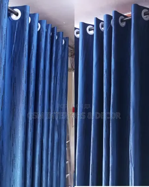 Turquoise Blue Curtains With Fade Details for Elegance