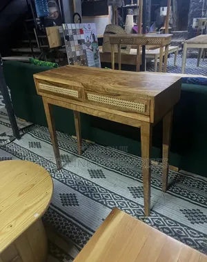Light Wooden Mango Emblem Console Tables
