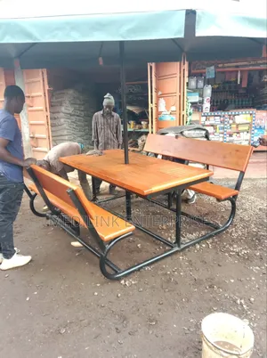 Calgary Backed Wooden Metallic 6ft Outdoor Benches+Shade