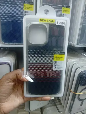 iPhone 13 Pro Max, a Multi-Colored Carbon Fiber Texture Pattern.
