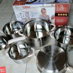 12 Piece Bominox Cookware Set - Stainless Steel Induction Set