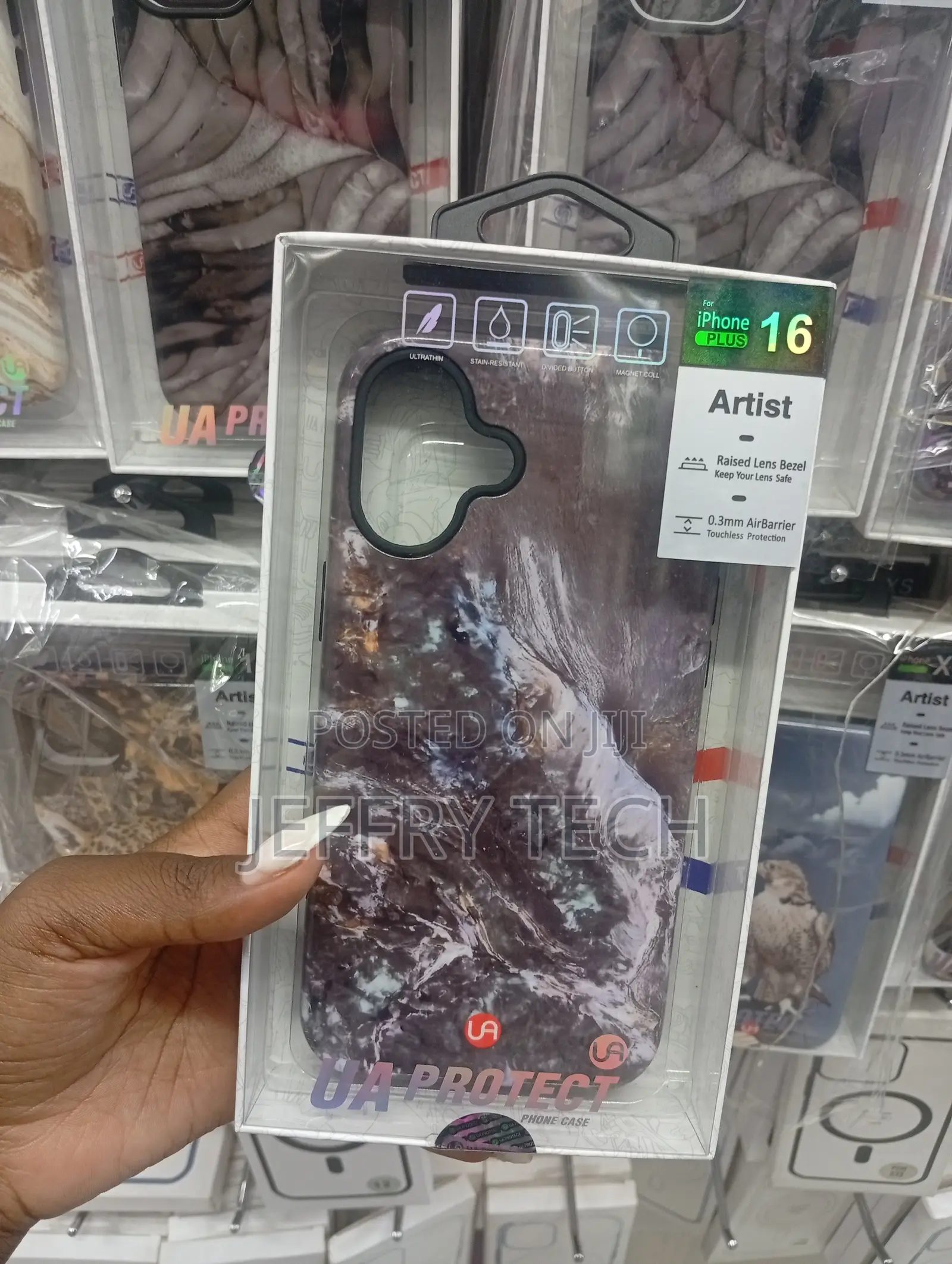Neon Marble Phone Case - Rock Steady Cases iPhone 16 Plus.