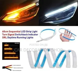White-Blue Headlights Strip DRL Amber Sequential Signals