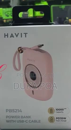 Havit 10000mah Pd 35w Fast Charging Power Bank With Usb C Cable