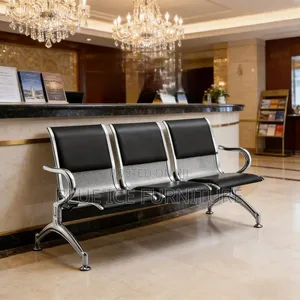 Black Link Chairs With Metal Frame