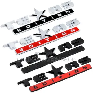 Car Decal Texas Edition Logo in Chrome Black Letter,Black Matte