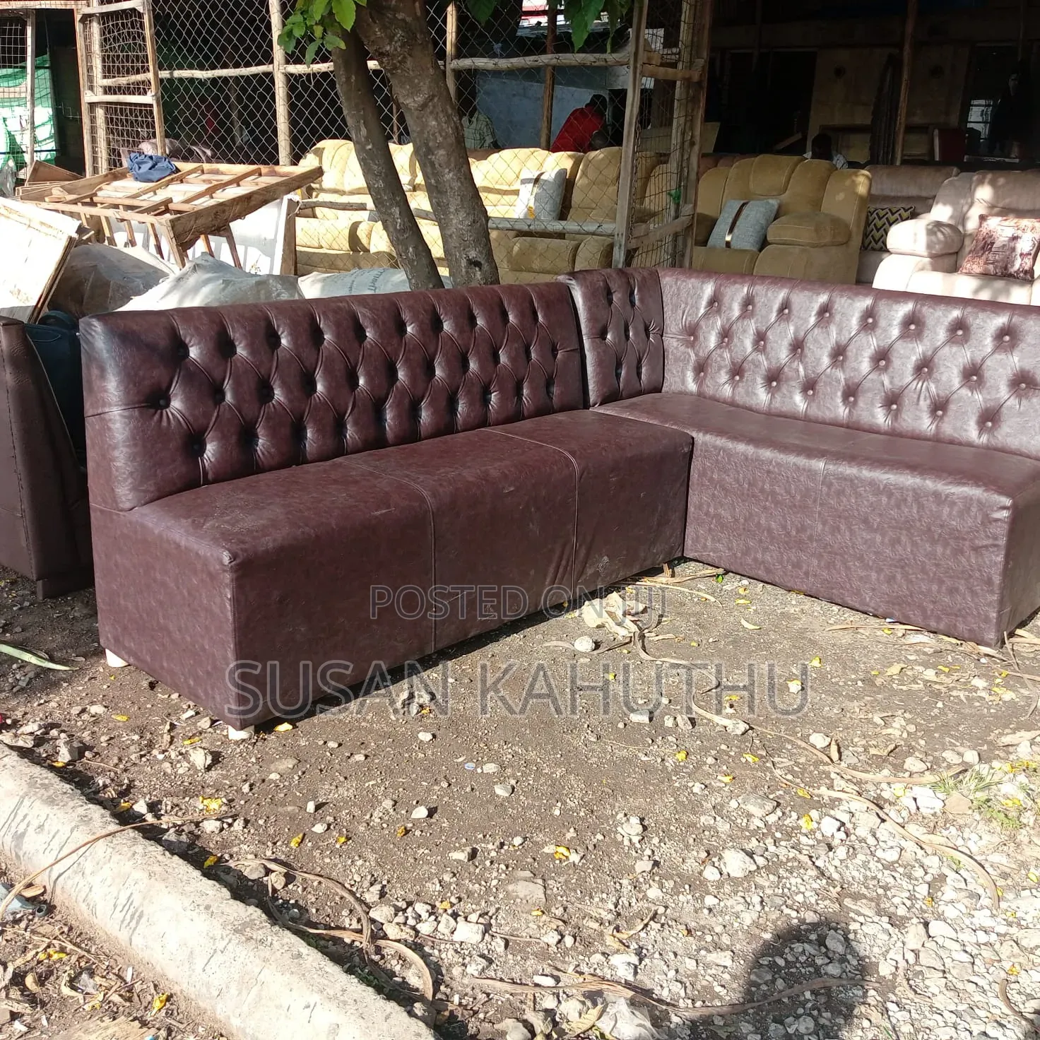 Brown L Shaped Stylish Couch