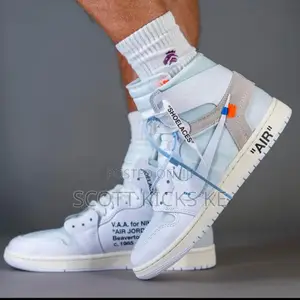 Air Jordan 1 Retro Og “ Off White Alaska “ Quality Pure Leather