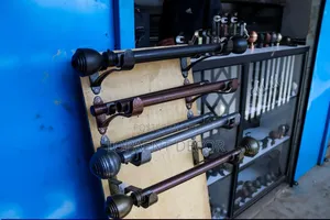 Brown,Black and Silver Grey Powder Coated Window Curtain Rods