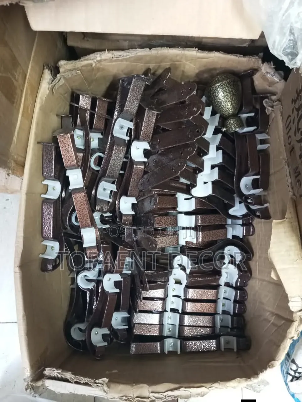 Bronze Powder Coated Curtain Rods Double Brackets