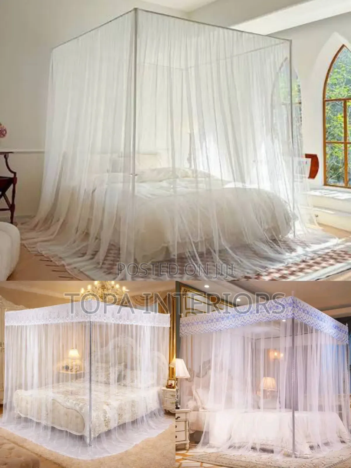 White Fine Mesh Mosquito Nets for Home and Hotel Beds