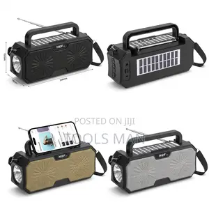 Rechargeable H at F Hf-F125 Solar Bluetooth Speaker.Usb,Fm Radio Torch