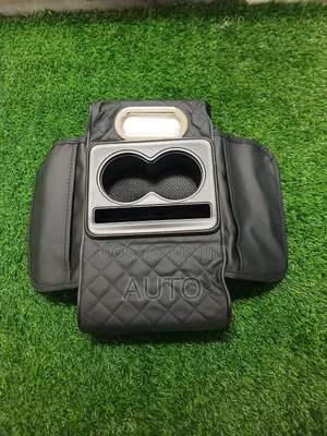 Car Black Armrest Organizer With Cup /Universal Fit