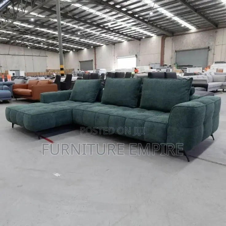 Forest Luxe L- Shaped Tufted Sofa Set