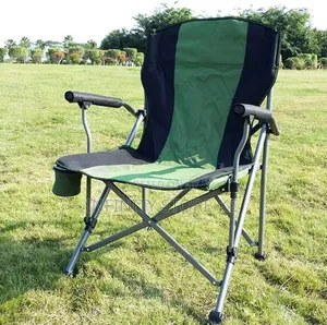 Portable Folding Camping Chair Adjustable Armrest Cup Holder