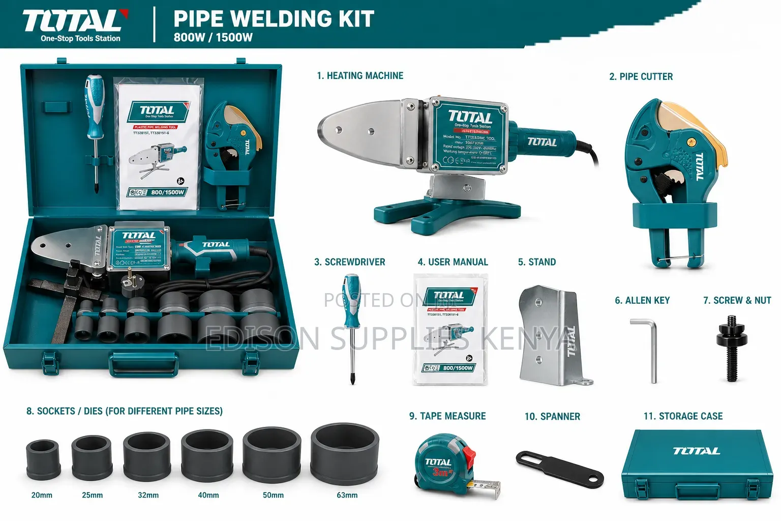 Ppr Pipe Welding Machine Total Plastic Tube Welding Tool 800w/1500w