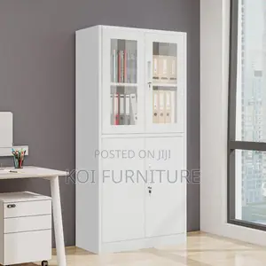Office Cabinet; 2 Doors Pari Walmut Grey Executive Cabinet
