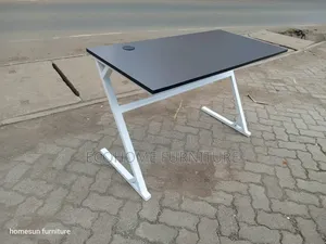 Black Top With White Stand Study Desk