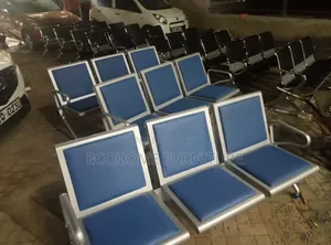 Blue Padded Link Waiting Chair (3 Seater)