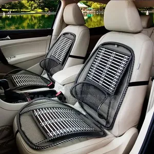 2pc Front Seat Beaded Backrest Seat Cover Relieve Back Pain Fatigue