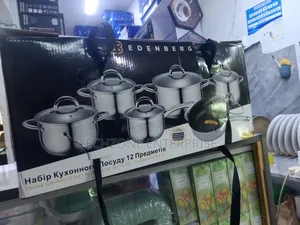 Edenberg 12 PCS Stainless Steel Quality Cookware Set 