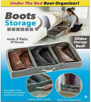 Under Bed Boot Organizer Shoe Storage Box With Handle - 3 Pairs
