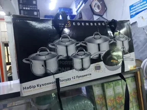 Edenberg 12 PCS Stainless Steel Cookware Set With Lids 