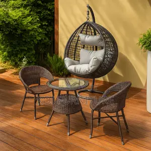 Dining Set; Tygy 3 Piece Patio Garden Outdoor Rattan Set