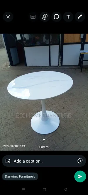 Pure White Marble Top Round Coffee Table