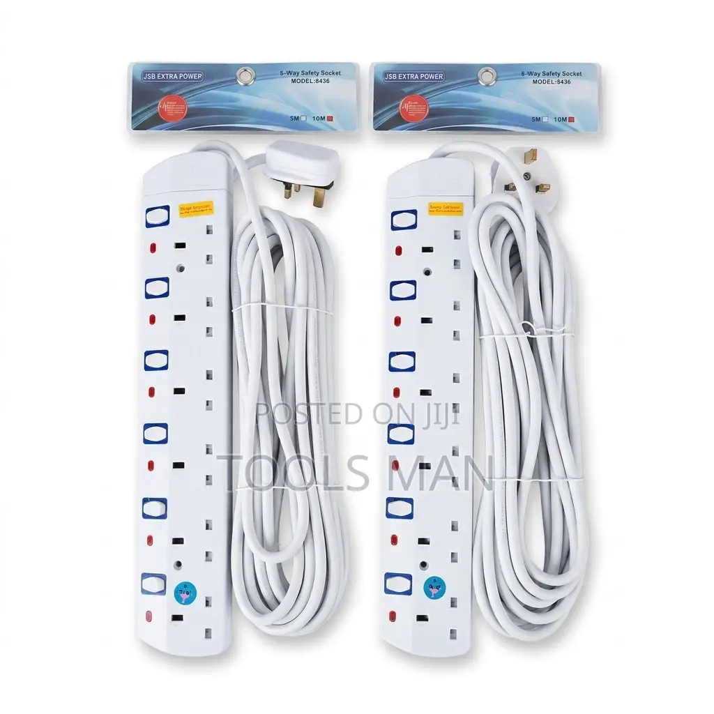 JSB Extra Power 6-Way Extension Socket -10m Heavy Duty Surge Protector