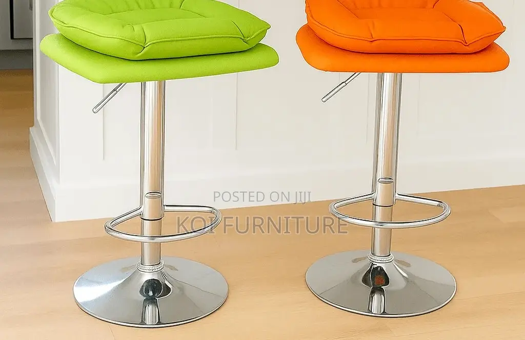 Barstools; Blarrae Leather Adjustable Barstools