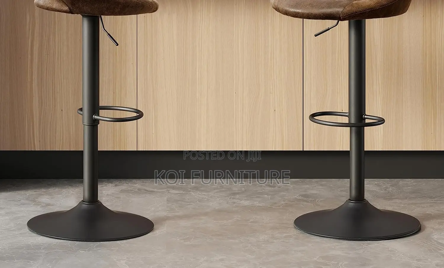 Barstools; Blarrae Leather Adjustable Barstools