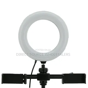 Ring Light With Dual Phone Holders Table Stand.