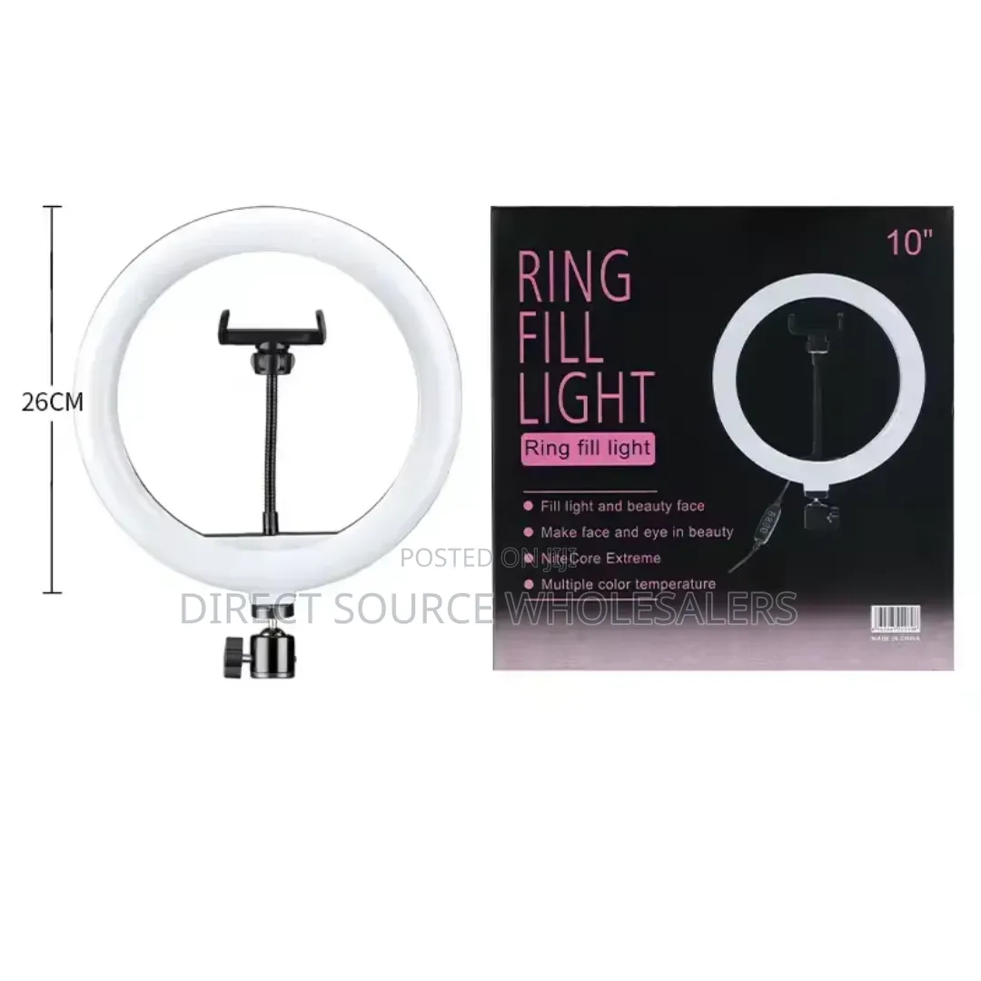 Table Ring Light With 2 Phone Holders – Best for Streaming, Recording