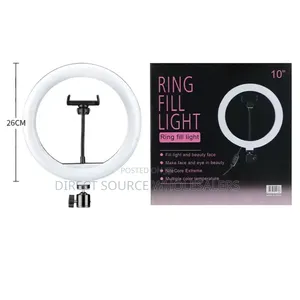 Table Ring Light With 2 Phone Holders – Best for Streaming, Recording