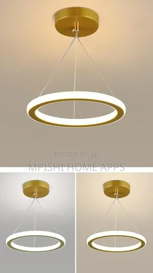 Circular Gold Pendant Light