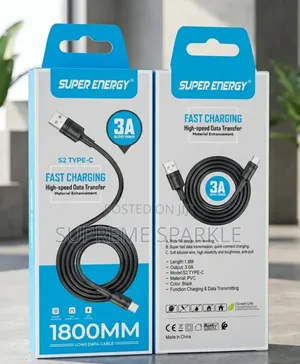 Super Energy Fast Charging Type C Cable. (1.8m)