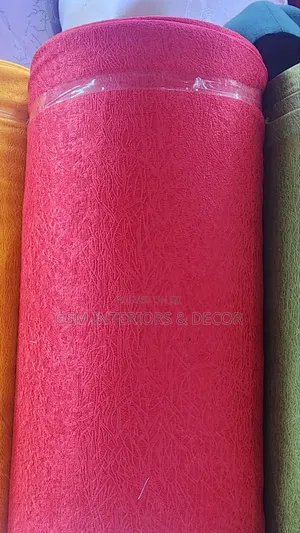 Plain Red Curtains With Matching Sheers in Home Interiors
