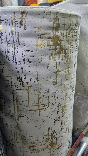 Velvet Curtains in Plain White With Starred Golden Prints