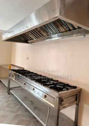 Stainless Steel 5-Burner Cooker+ Hood+Installation