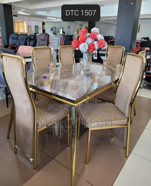 Executive 6-Seater Marble Top Dining Table Set