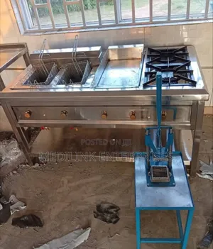Commercial Kitchen Combined Unit(2-Burner+Grindle+Double Fryer)