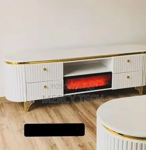 Modern Executive Tv Stand With Electric Fireplace