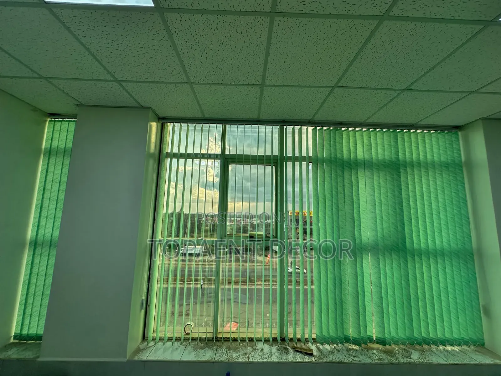 Green Vertical Blinds With Beautiful View