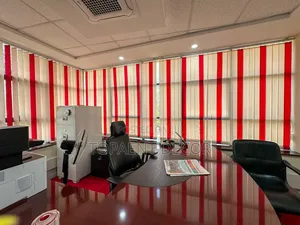Red and White ,Full Length ,Top to Bottom Vertical Office Window Blind