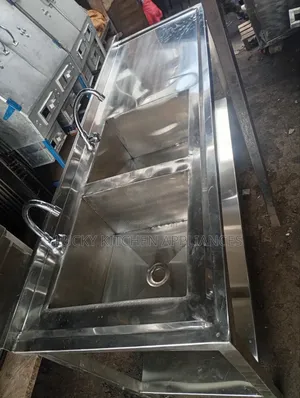 Pure Stainless Steel Double Bowl Washing Sink.