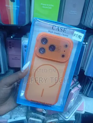 iPhone 17 Pro Orange and Transparent Case