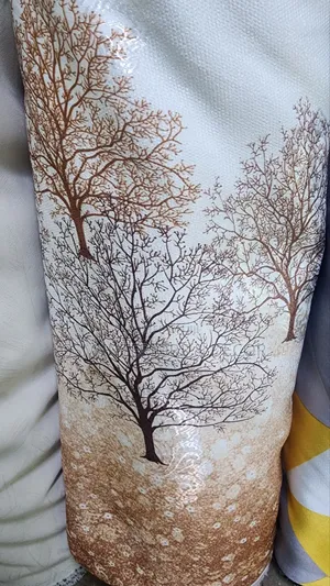 Sleek Fabric Home Curtain With Matching Sheers Brown Patterns